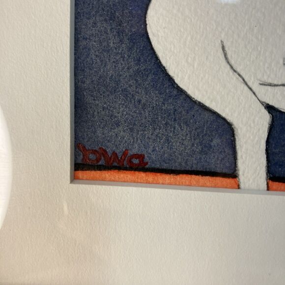 2014 Original Modern Minimalistic Nude Line Art Pencil Watercolor Artist Signed - Picture 6 of 11